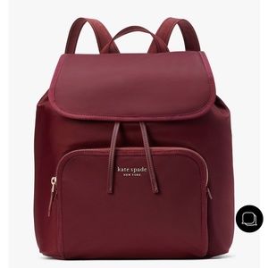 Kate Spade Sam The Little Better Nylon Medium Backpack In Dark Merlot